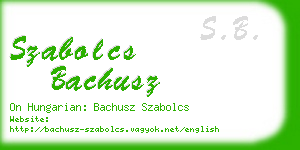 szabolcs bachusz business card